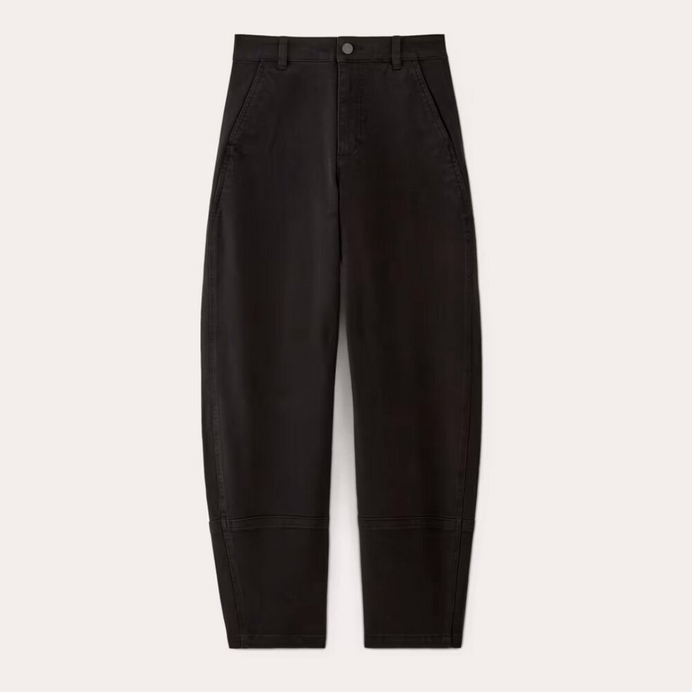 Everlane Utility Barrel Pants Black Organic Cotton Stretch Elastane High Rise M
